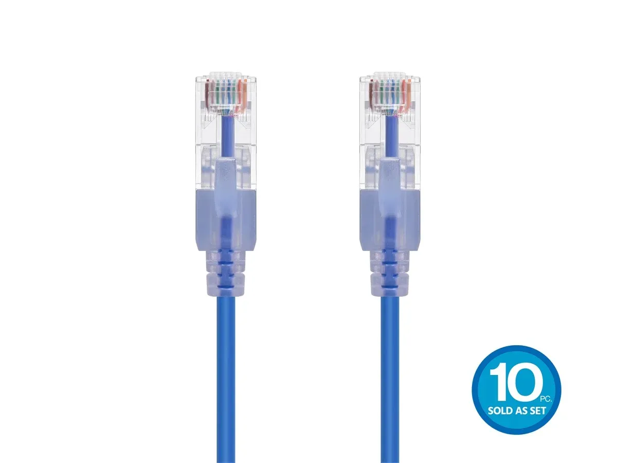 CABLE DE RED MONOPRICE SLIMRUM CAT6A 1FT AZUL, vista 2